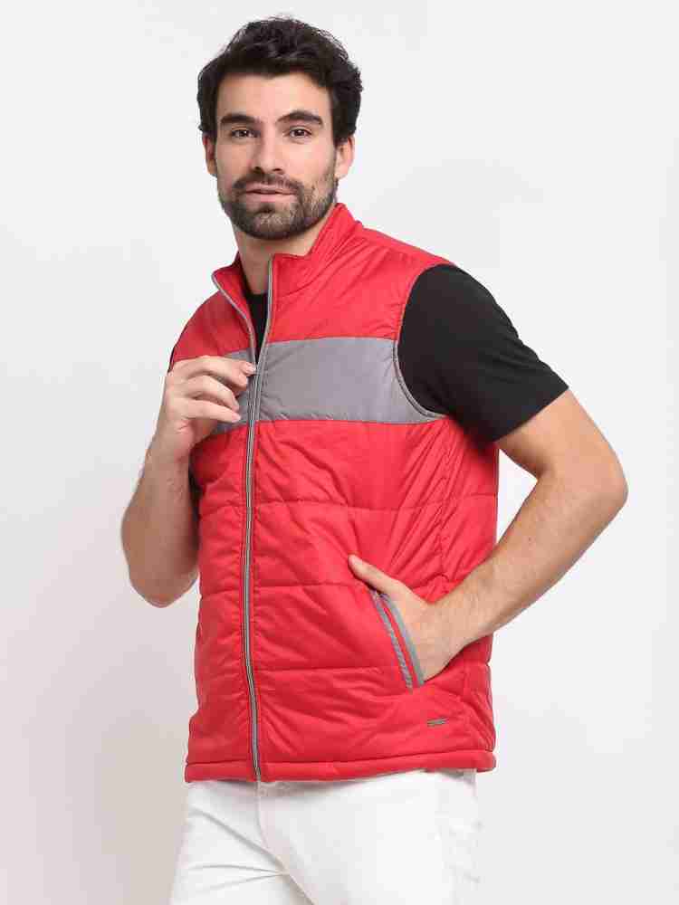 Mens Casual Puffer Vest Red / L