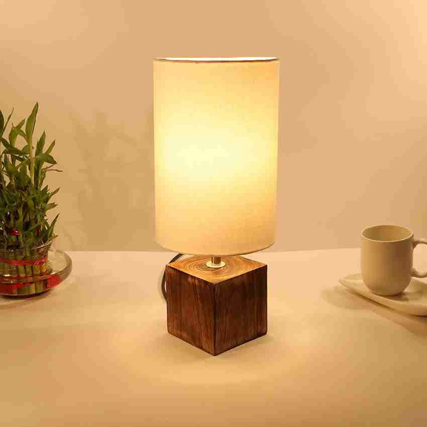 Wood nightstand outlet lamps