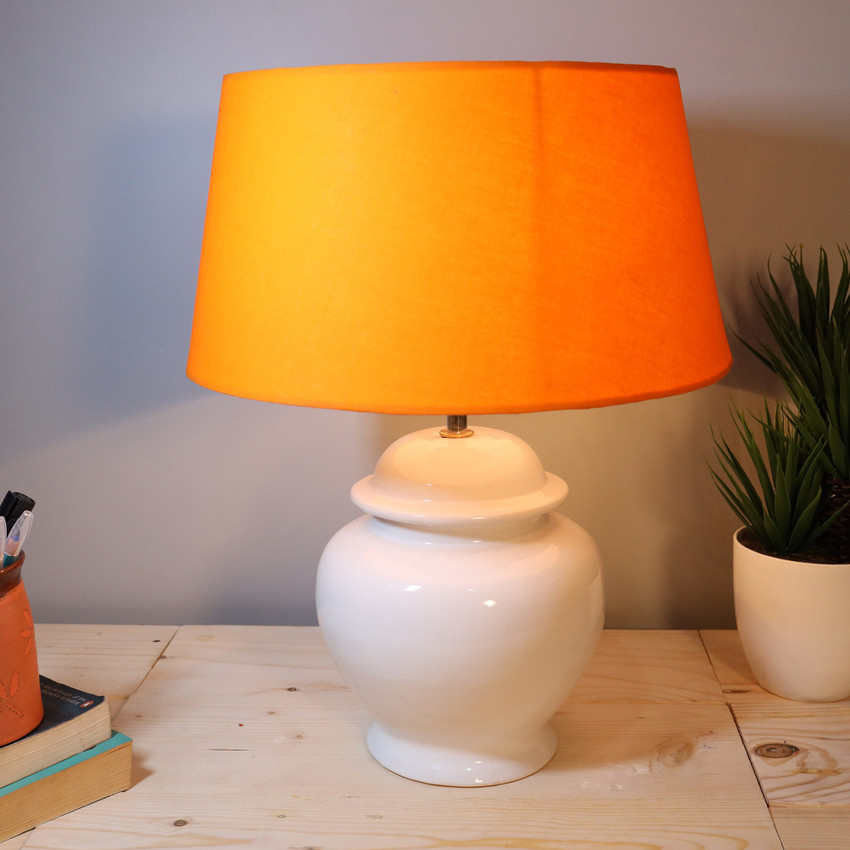 Orange ceramic table lamp deals