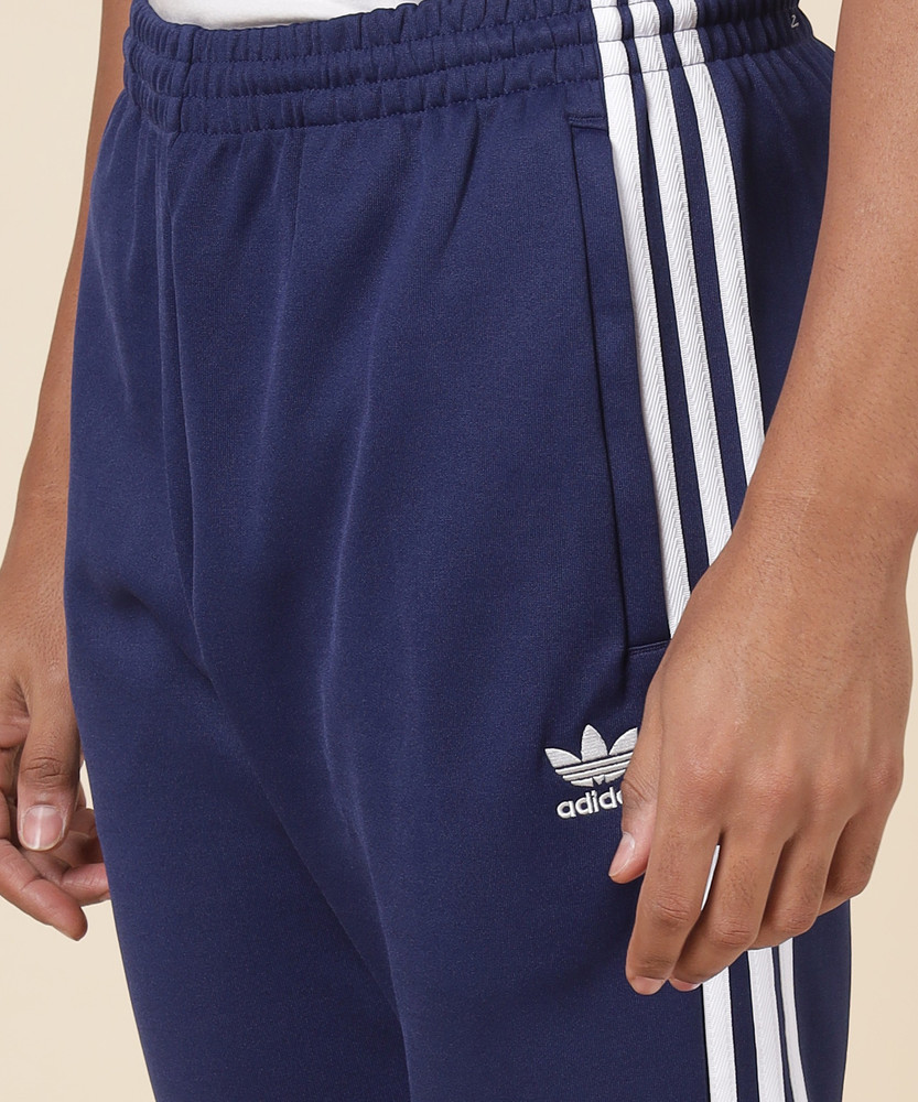 Adidas navy blue track pants sales