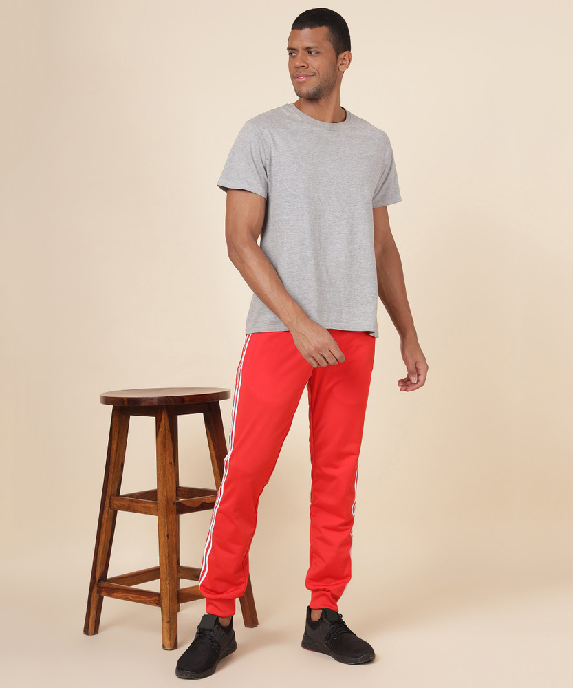 Red track pants outfit outlet