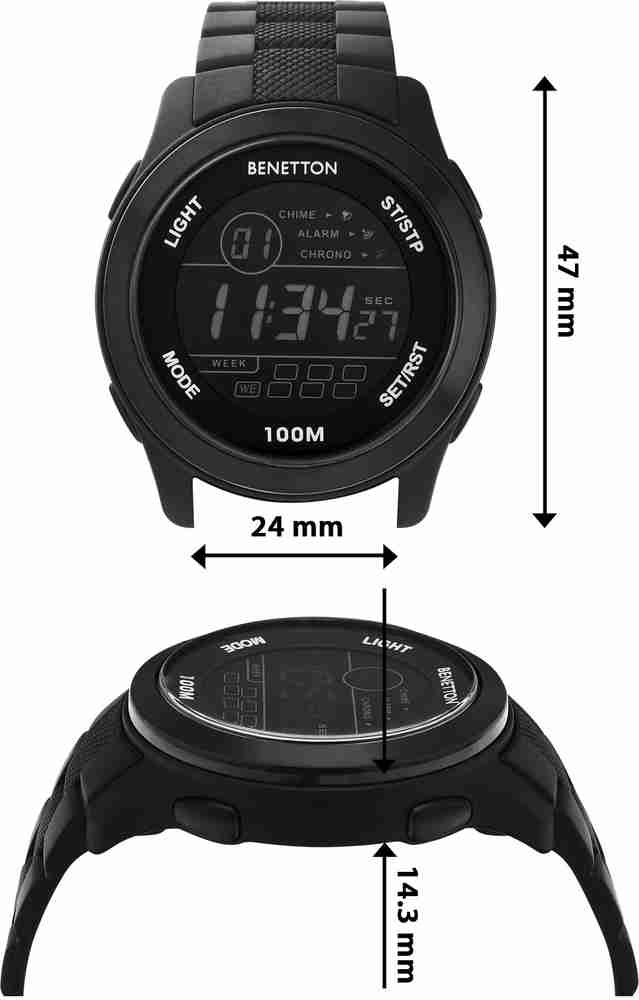 Montre all black hotsell digital