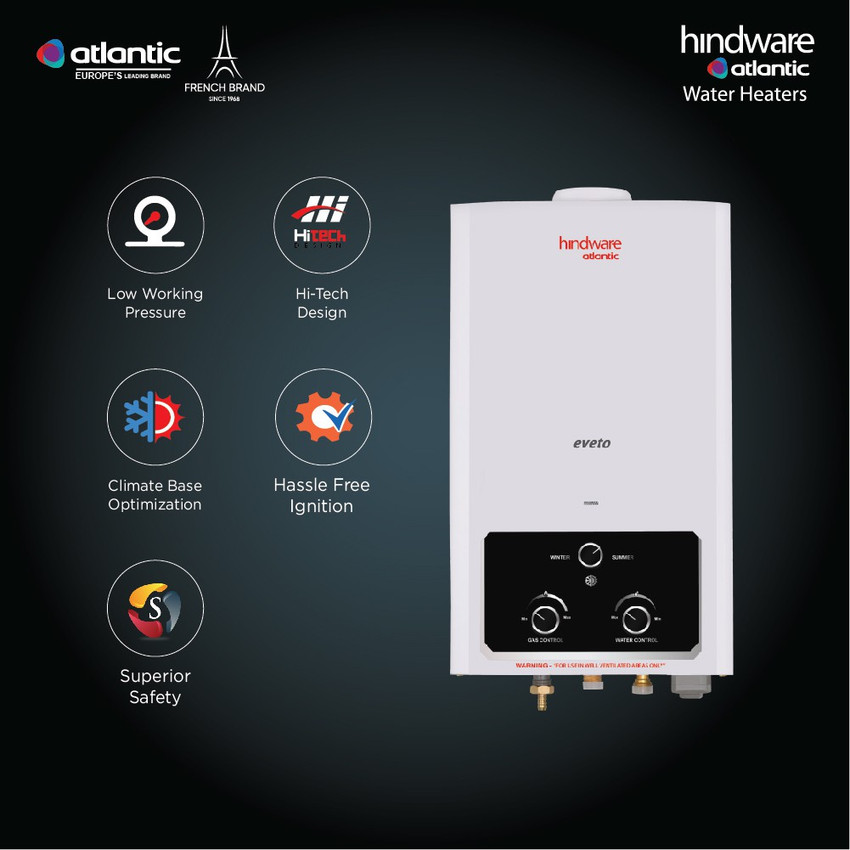 Hindware Atlantic 6 L Gas Water Geyser (Amelio, White) Price in India - Buy  Hindware Atlantic 6 L Gas Water Geyser (Amelio, White) online at  Flipkart.com