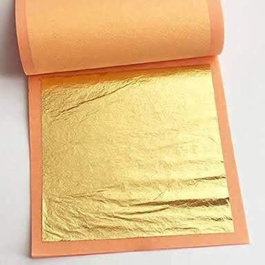 24K Gold Foil Edible Gold Leaf Sheets for Cake Decoration Facial Gold Arts  Crafts Paper Home