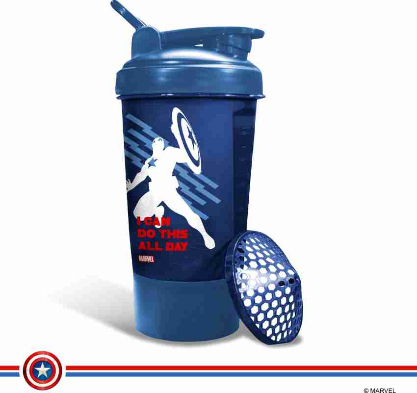 FoodFirst Fo563618 600 ml Captain America Water Bottle, Blue