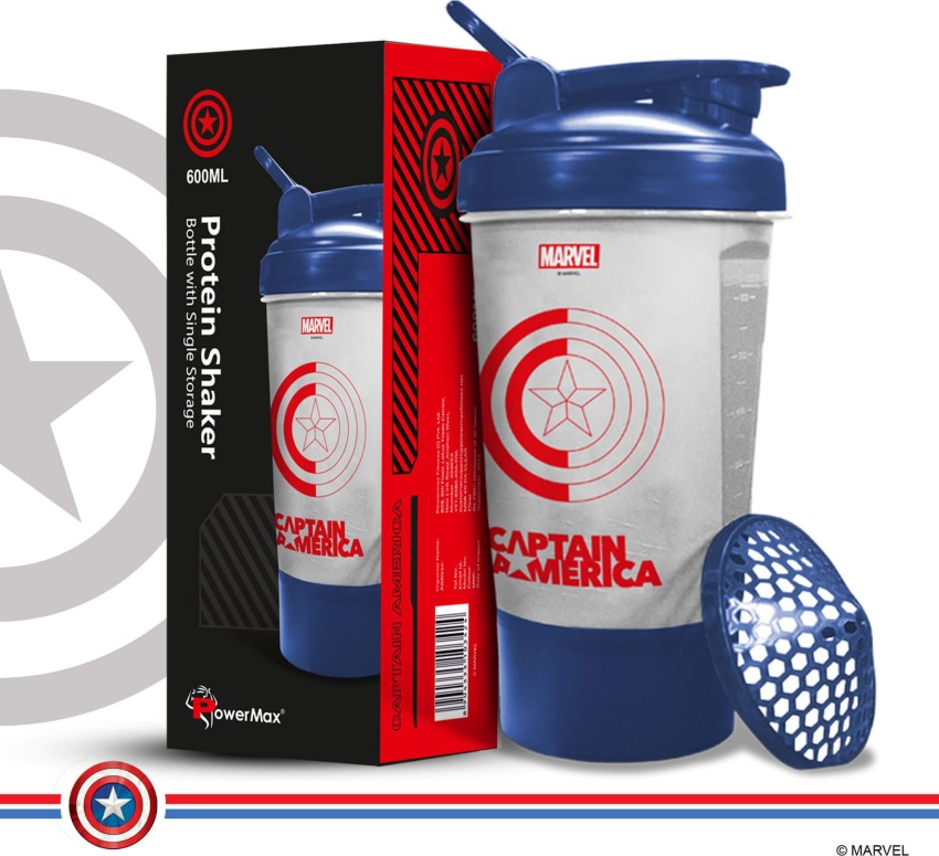 Powermax Fitness MSB-6S-M-RED Marvel Protein Shaker Bottle with Single  Storage 600 ml Shaker - Buy Powermax Fitness MSB-6S-M-RED Marvel Protein Shaker  Bottle with Single Storage 600 ml Shaker Online at Best Prices