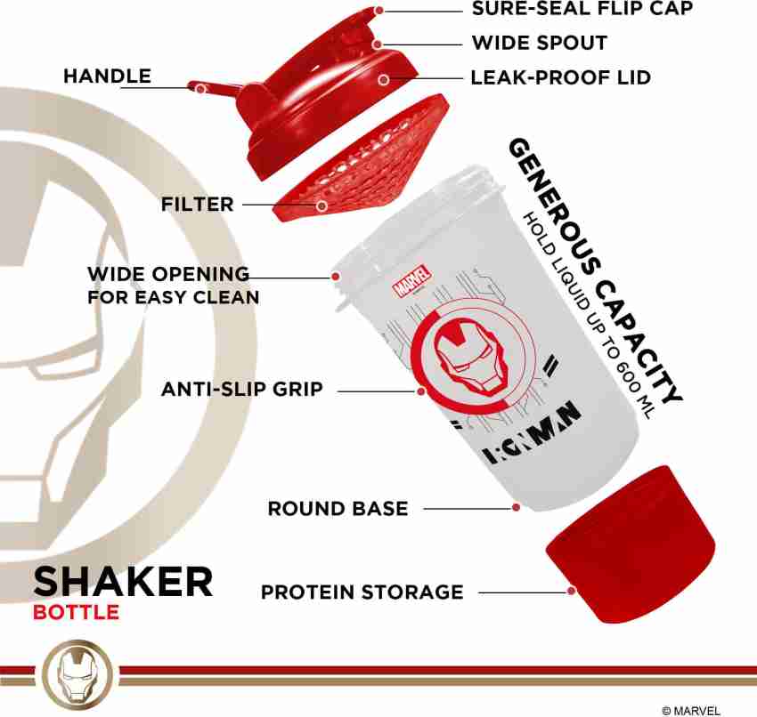 MSB-6S-IM-CLEAR (600ml) IRONMAN Marvel Edition Protein Shaker