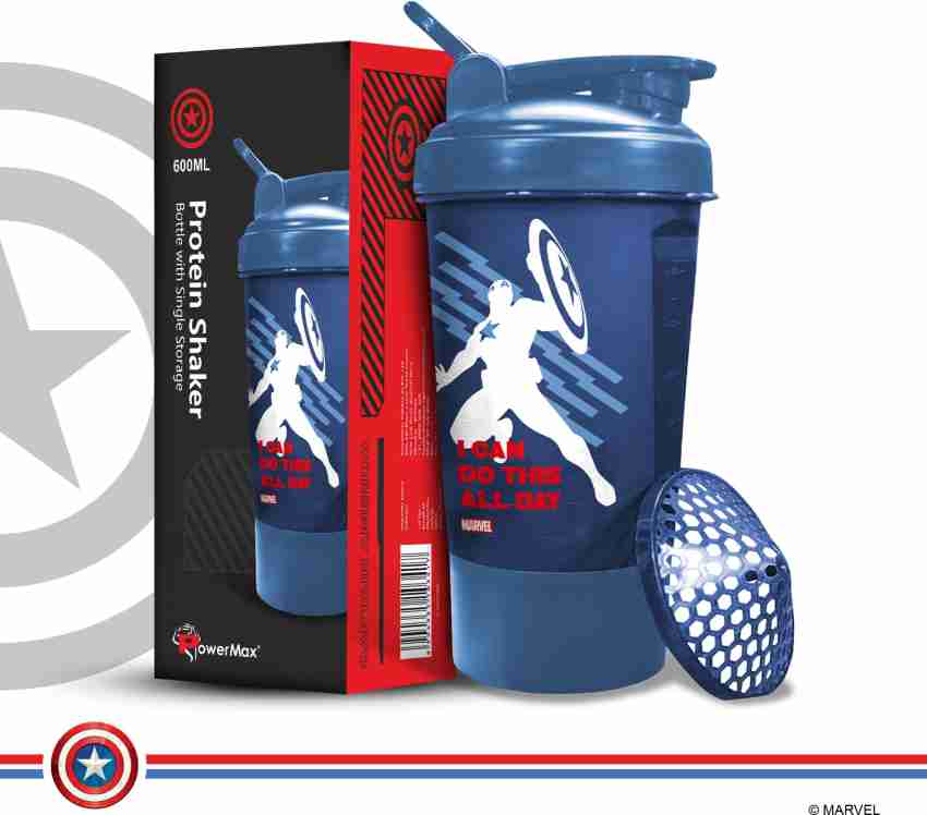 Powermax Fitness MSB-6S-CA-BLUE Captain America Protein Shaker