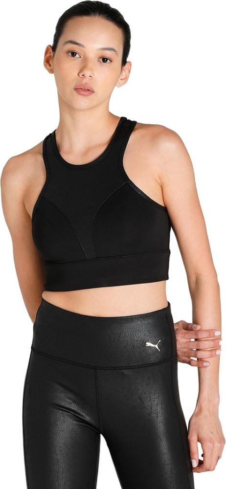 Puma Graphic Black Sports Bra Size L - 56% off