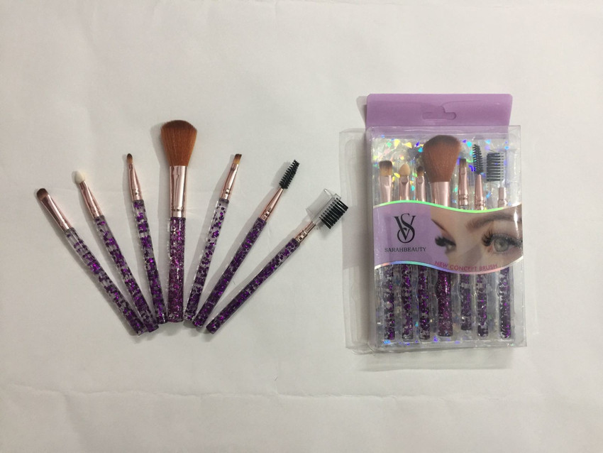 kia 7 Pcs Cosmetics Makeup Brush Set Sparkling Crystal Style