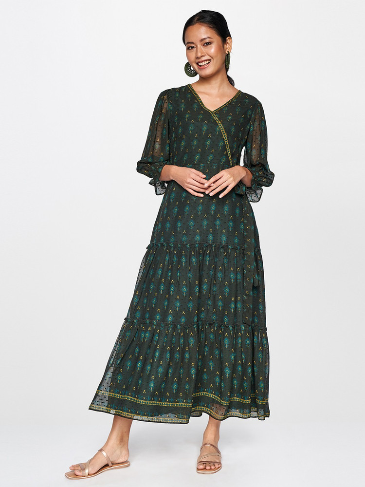 GLOBAL DESI Women Fit and Flare Dark Green Dress Buy GLOBAL DESI Women Fit and Flare Dark Green Dress Online at Best Prices in India Flipkart