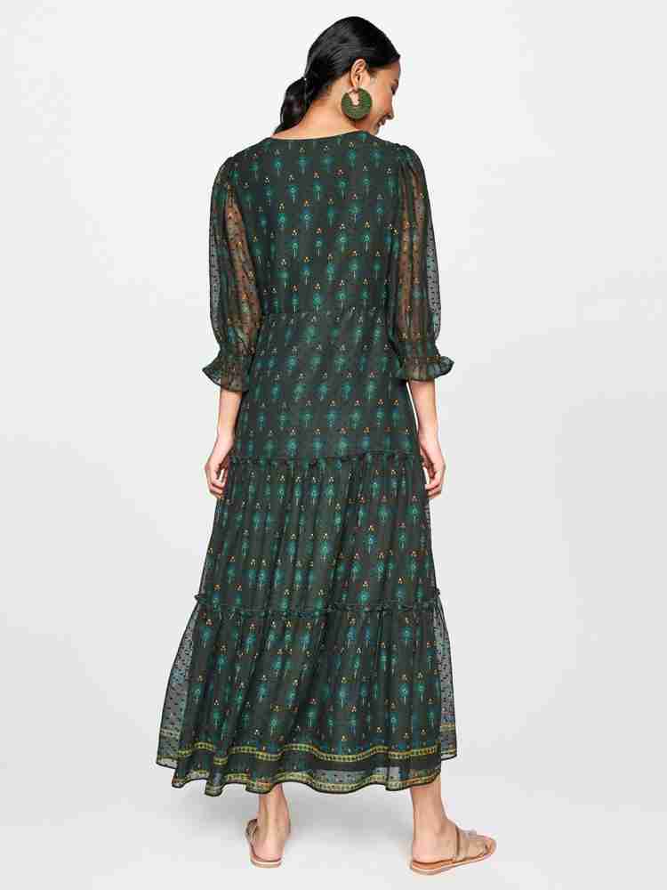 Global desi green maxi hot sale dress