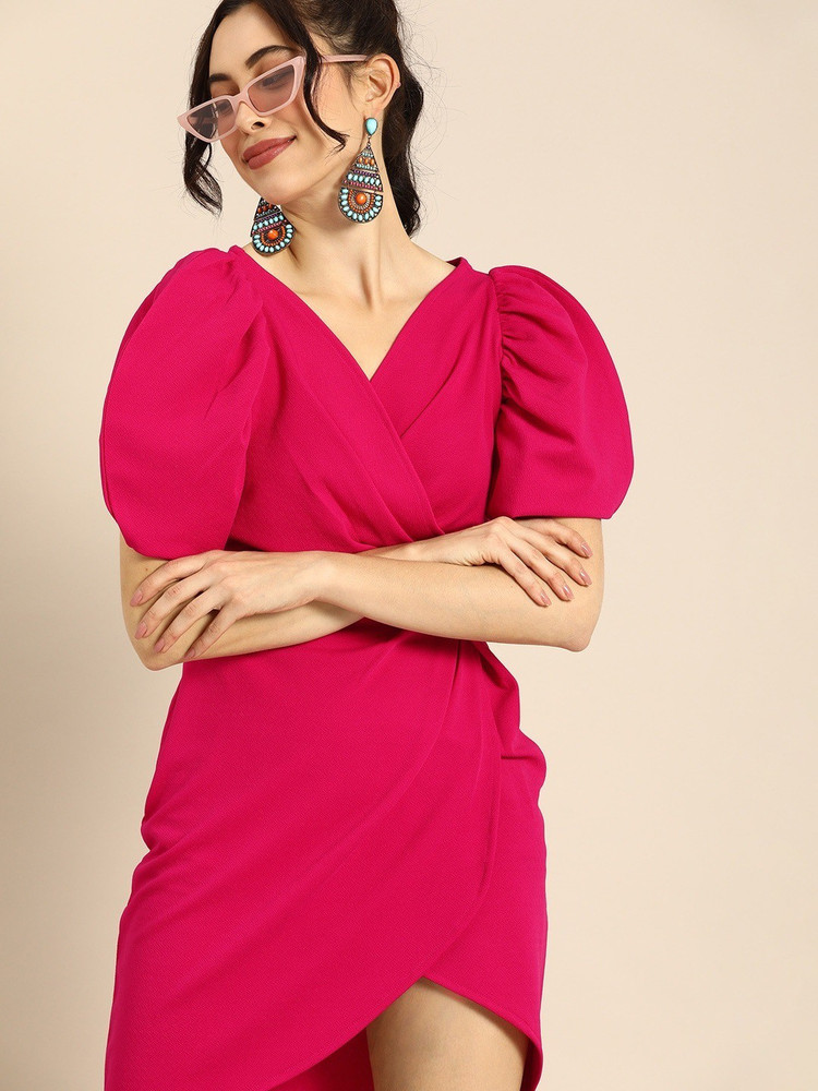 sheetal associates women wrap pink dress