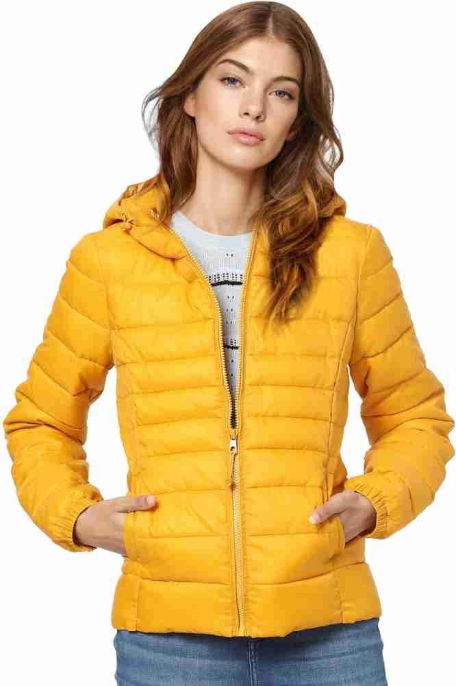 Womens yellow sale puffer jacket