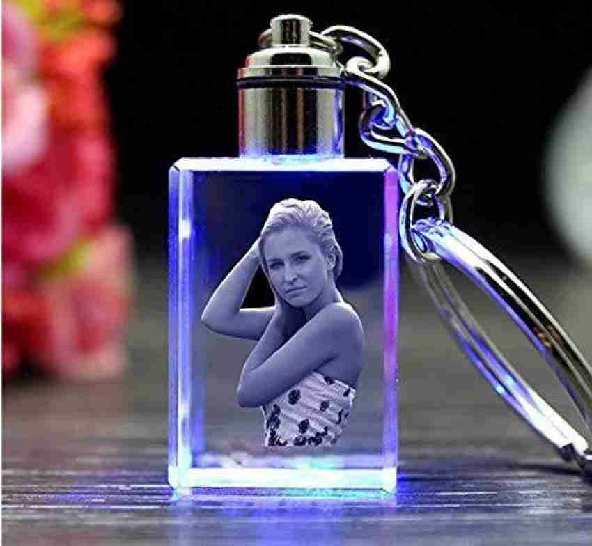 GIFTMART Personalized led rectangle Crystal Keychain rectangle