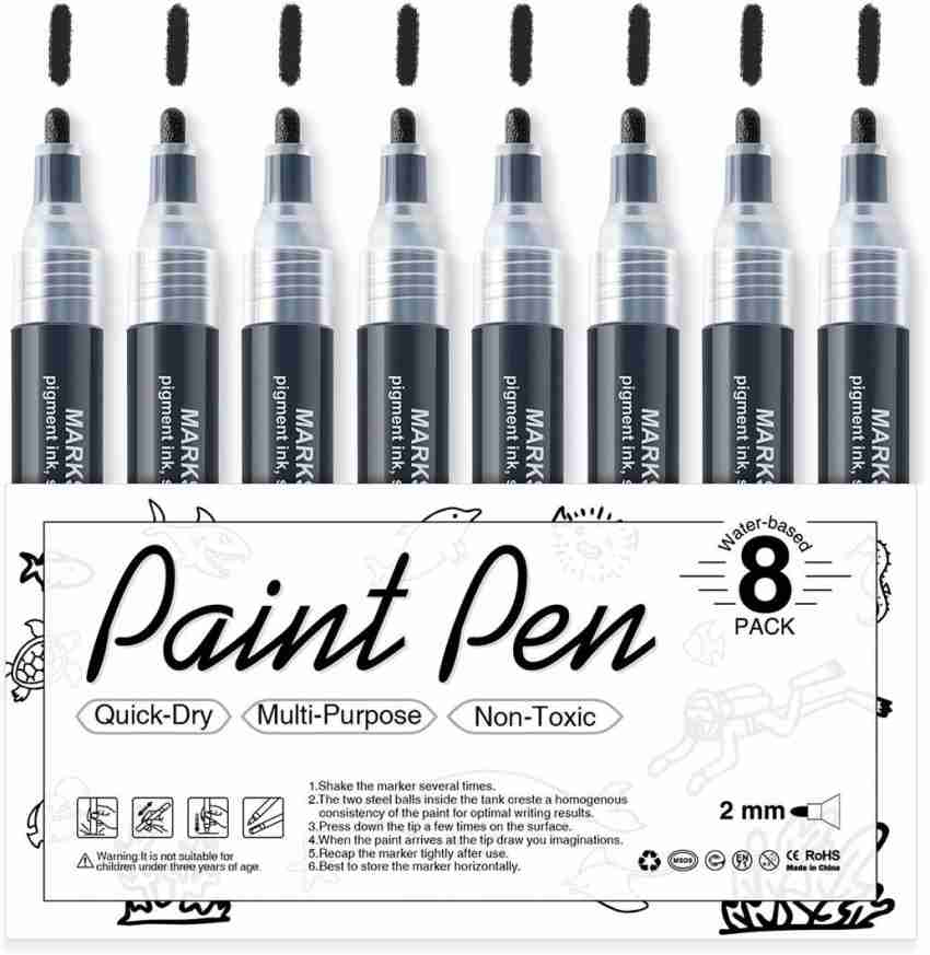  JR.WHITE Metallic Paint Markers, 10 Colors, Acid-Free