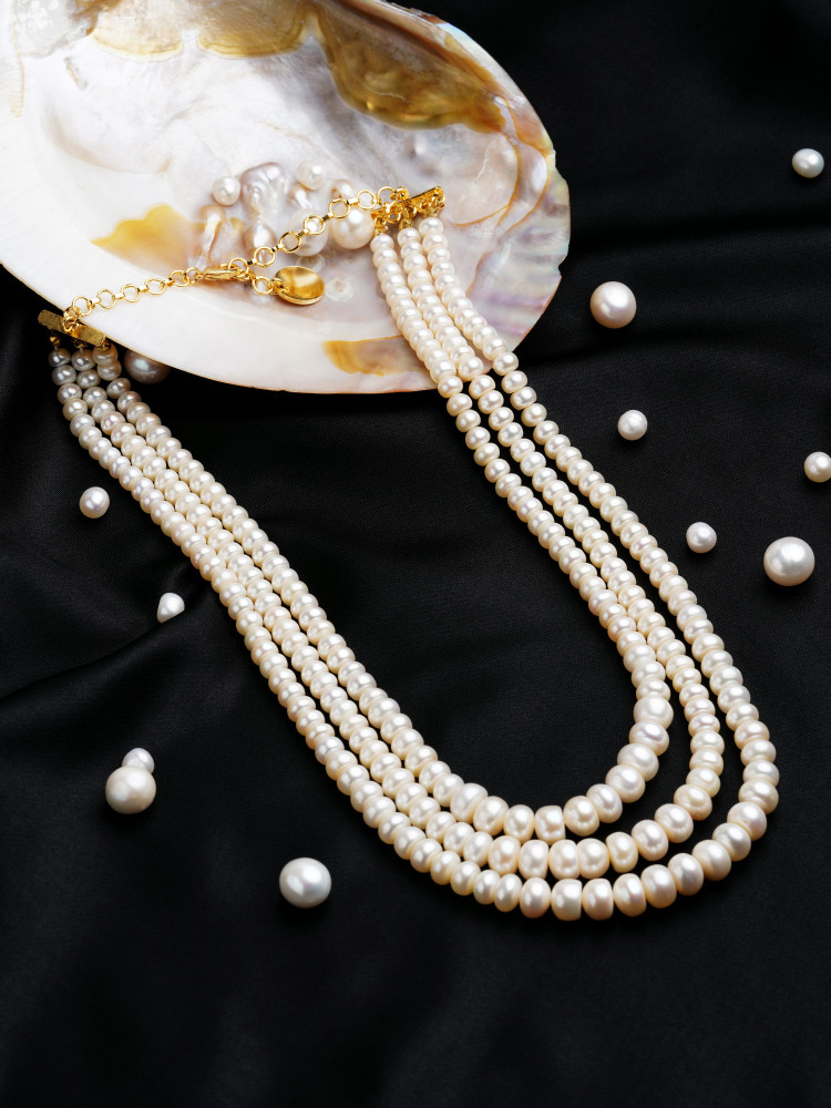 ZAVERI PEARLS Fresh Water Button Pearls Graduate AAA Quality 3