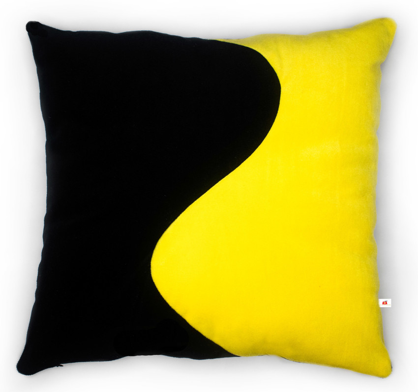 Black sofa yellow cushions hot sale