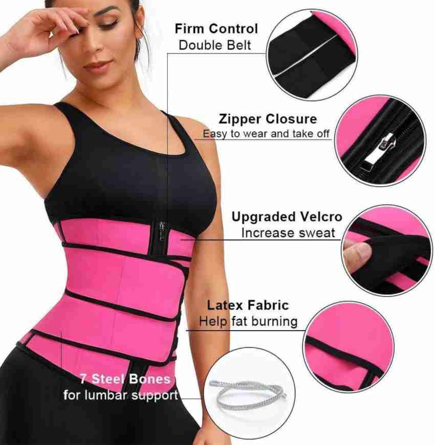 Womens Waist Trainer Belt Latex Double Strap Workout Belt 