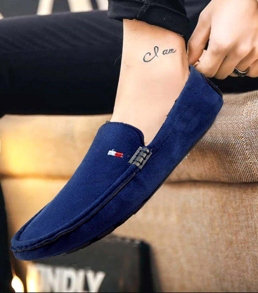 Mens blue suede discount driving shoes