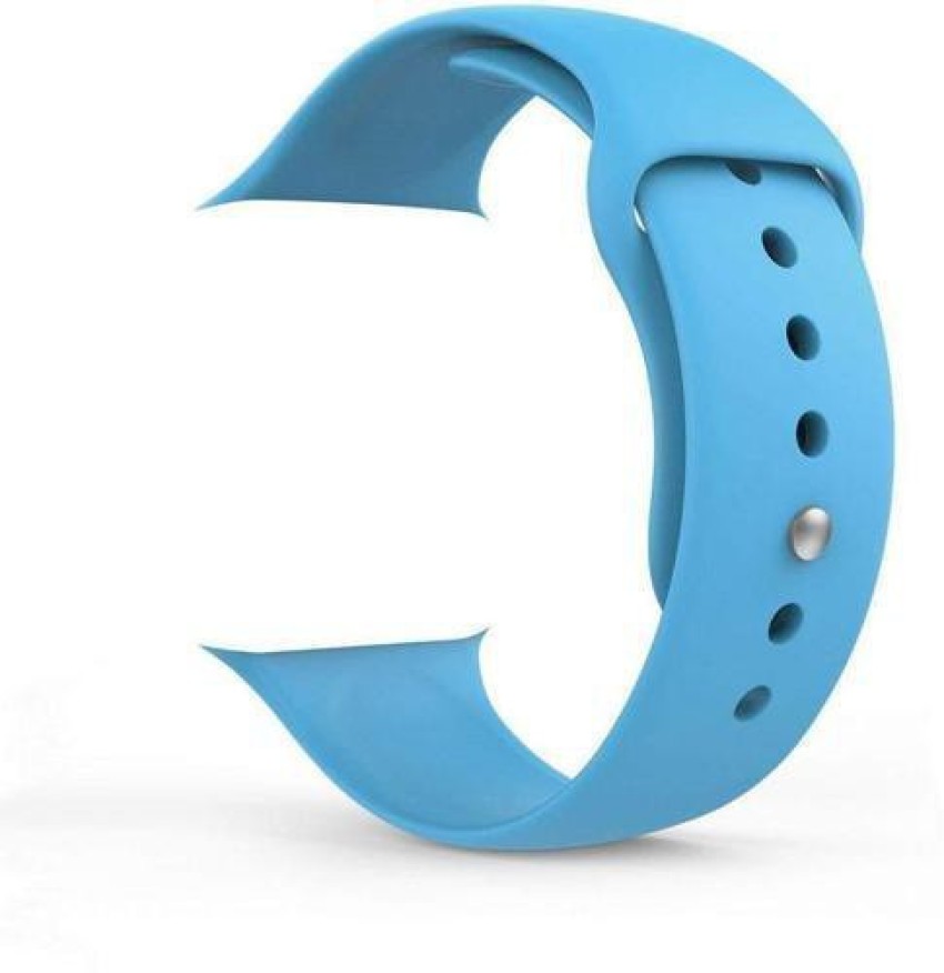 Basic-watch strap AcKKA063 22mm light blue silicone matt smooth