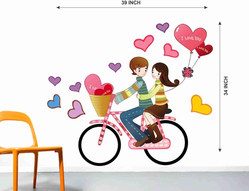 Buy Sticker Hub Love Couple Wall Stickers PVC Vinyl, (60Cm X 63Cm