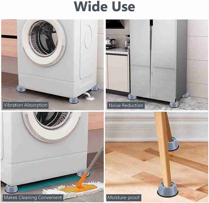 4x Round Refrigerator Leveling Foot Heighten Washing Machine Anti Vibration  Pad