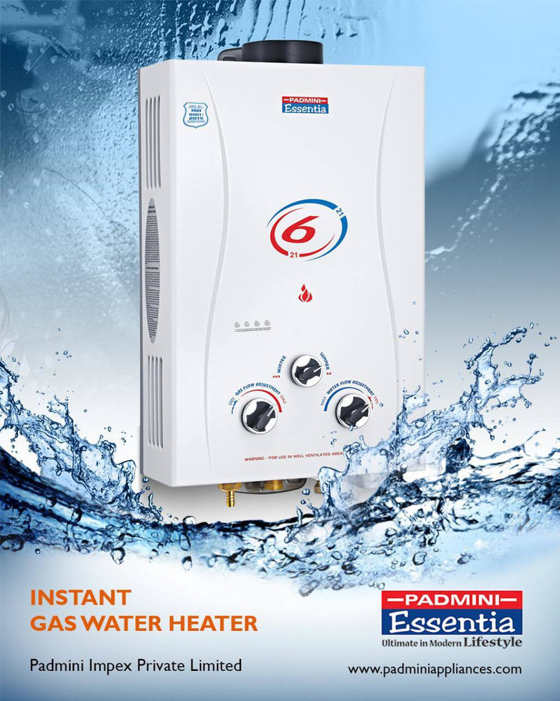 Padmini Essentia 6 L Instant Water Geyser (Gas Geyser Flora 6ltr, White)  Price in India - Buy Padmini Essentia 6 L Instant Water Geyser (Gas Geyser  Flora 6ltr, White) online at Flipkart.com