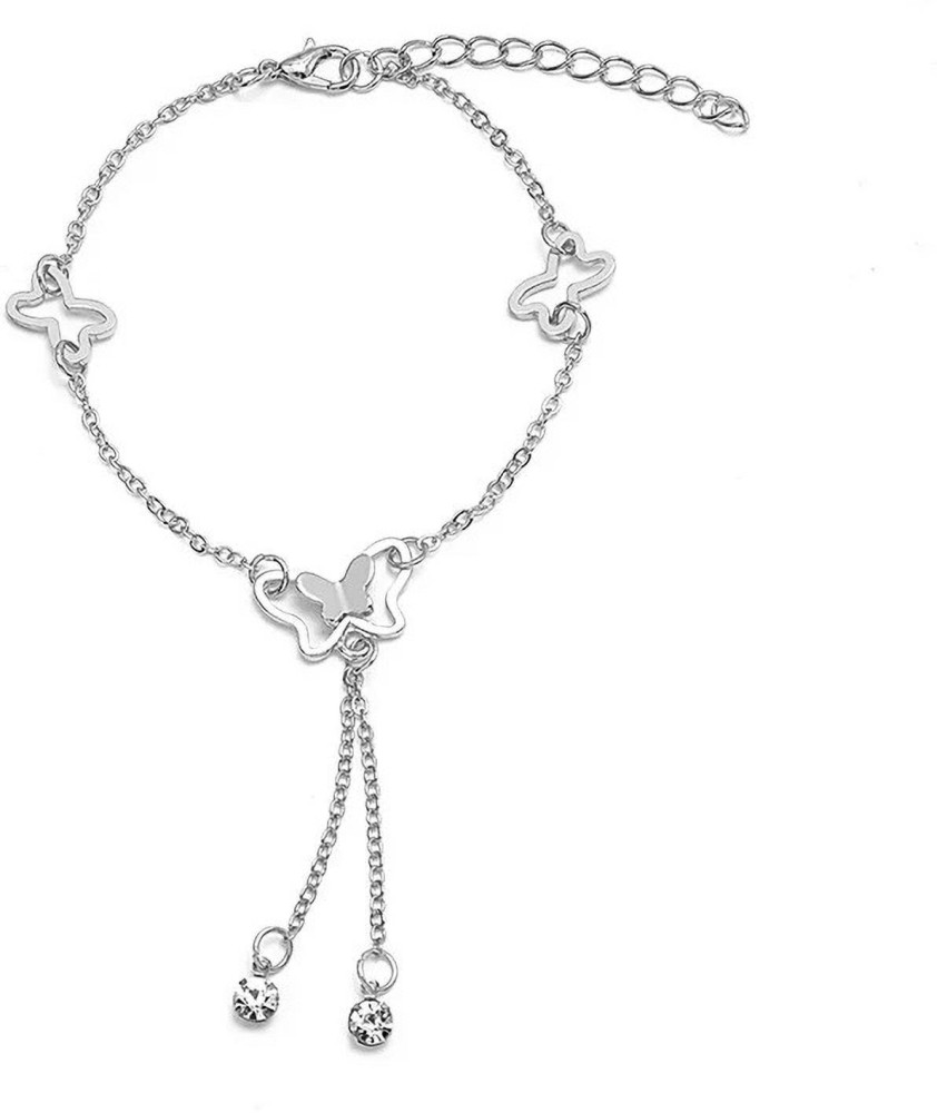 Grace Collections Thin Size Stylish Beads Anklet for Women and Girls Silver  Anklet Price in India  Buy Grace Collections Thin Size Stylish Beads Anklet  for Women and Girls Silver Anklet Online