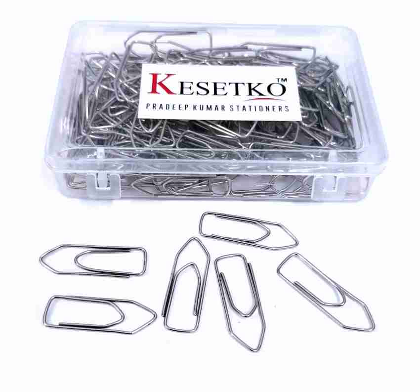 KESETKO Paper Clips 30mm Plastic & Metal Gem Clips, U clips  Multicolor (120 Piece) 