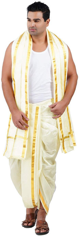 PPS Textiles Men Dhoti Dupatta Set Buy PPS Textiles Men Dhoti