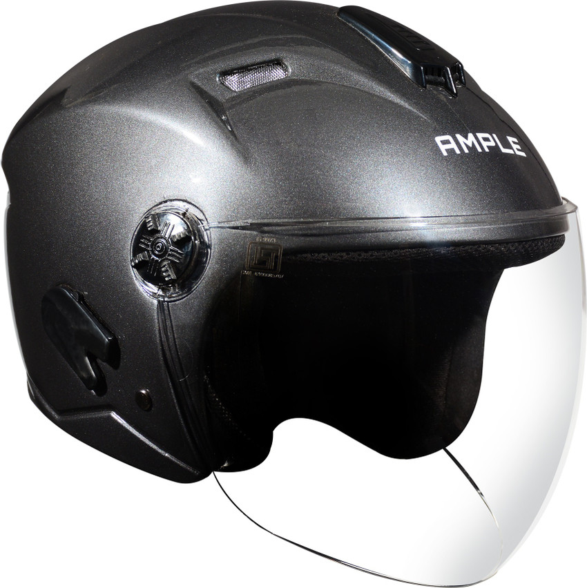 Ample Cove Open Face Helmet for Male grey Colour Motorsports