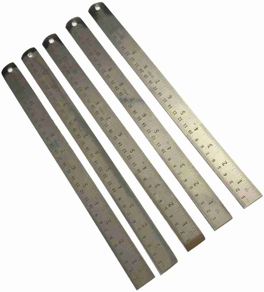 Machinist Ruler, 4 Pack (6, 8, 12, 14 Inch), Metric Ruler, Millimeter Ruler,  (