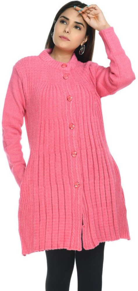 Life and style Striped Round Neck Casual Women Pink Sweater Buy