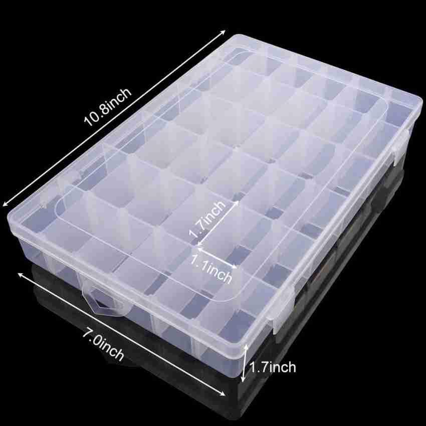 3 Pack Jewelry Organizer Box for Earrings, Clear Plastic Bead Storage  Containers for Crafts (36 Compartments)