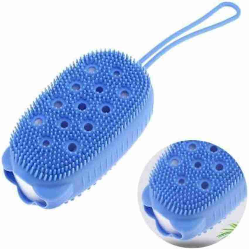 Bath Brush Double Side Silicone Massage Brush Back Shower Cleaning