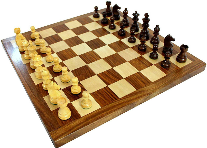 StonKraft 18 x 18″ Collectible Wooden Folding Chess Game Board Set+Wooden  Crafted Pieces with Extra Queen