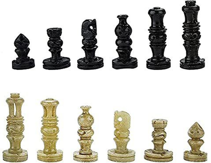 StonKraft - 8 X 8 Chess Board with Wooden Base with Stone Inlaid & Stone  Pieces Game Set