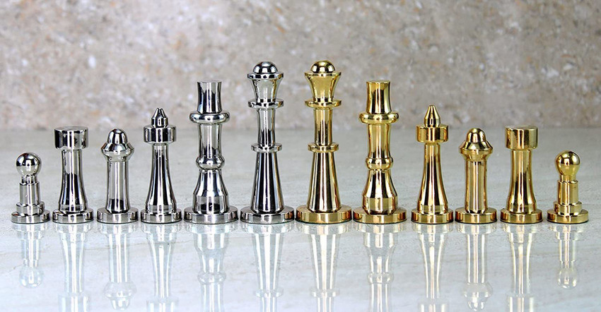 StonKraft Brass Chess Pieces Chess Coins Pawns Chessmen (3.75 French) -  StonKraft