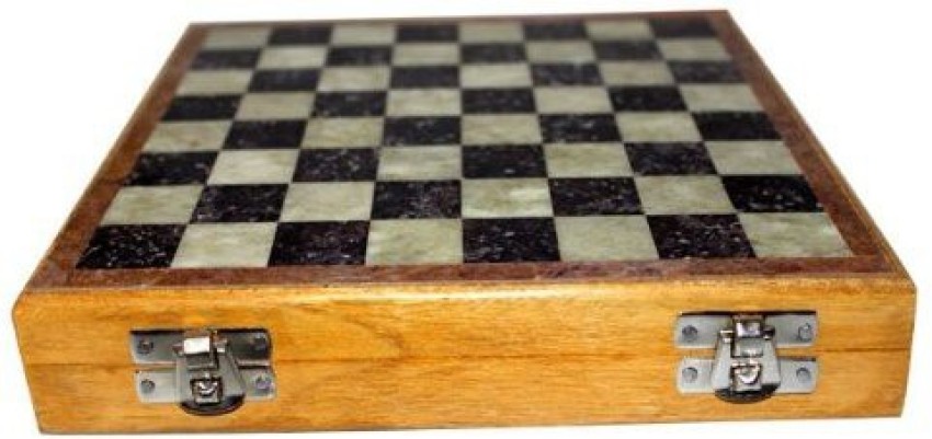 StonKraft - 10 X 10 Chess Board with Wooden Base & Stone Inlaid