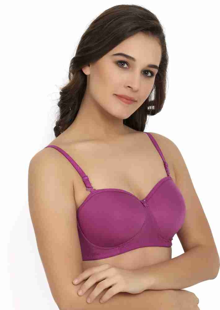 Maroon Women T-Shirt Heavily Padded Bra