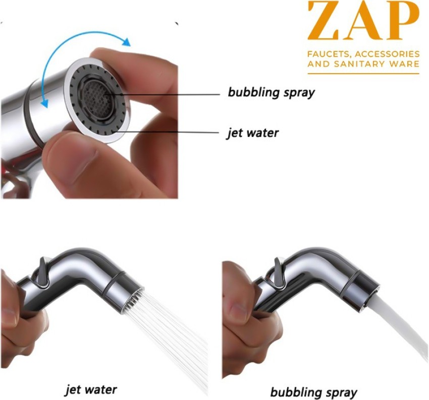 ZAP Handheld Bidet Toilet Sprayer with Hose Pipe and Wall Hook