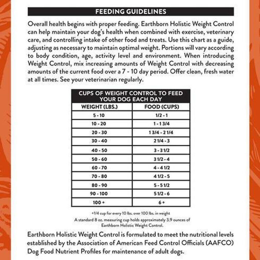 Earthborn outlet weight control