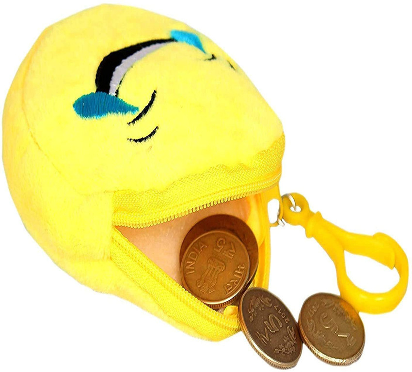 Dreammall Emoji Pouch Mini Cute Round Face Smiley Purse for Earphone Coins Birthday Gifts Coin Purse yellow Price in India Flipkart