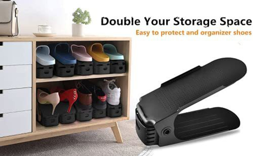 Kinematic Enterprise Shoe Slots Organizer for Closet Shoe Space Saver Double Layer Shoe Rack Organizer Holder for Closet Plastic Shoe Stand Price in India Buy Kinematic Enterprise Shoe Slots Organizer...