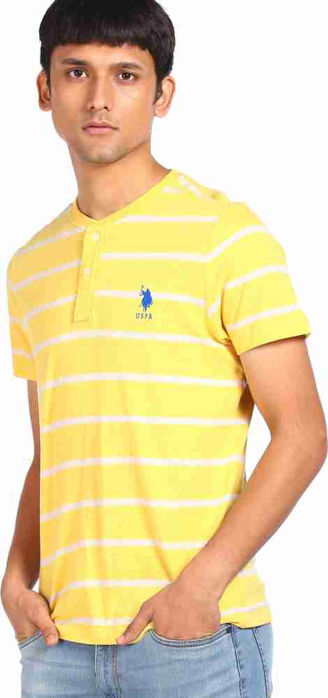 U.S. POLO ASSN. Solid Men Henley Neck Yellow T Shirt Buy U.S