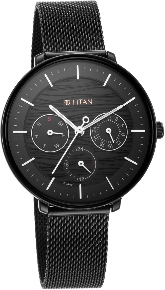 Titan ladies black on sale watches