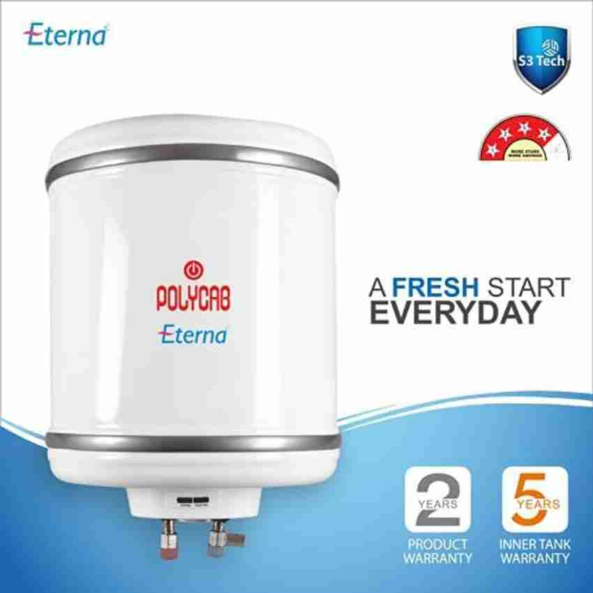Polycab 25 L Storage Water Geyser (Eterna 25 L - Rust Proof, Energy Saving  with high quality Insulation, Hard water resistance, ISI Certified, White)  Price in India - Buy Polycab 25 L Storage Water Geyser (Eterna 25 L - Rust  Proof, Energy Saving with high ...