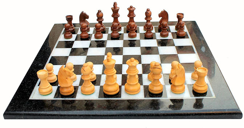 StonKraft 14 X 14; Collectible Wooden Folding Chess Game Board Set+ Brass  Staunton Figure Pieces