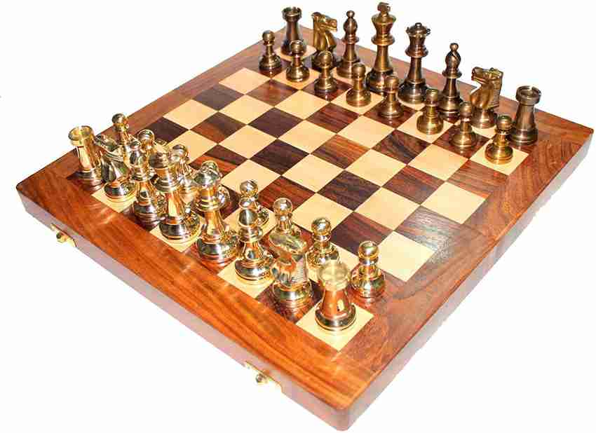 BCBESTCHESS Wooden Handcrafted Foldable Magnetic Chess Board Set